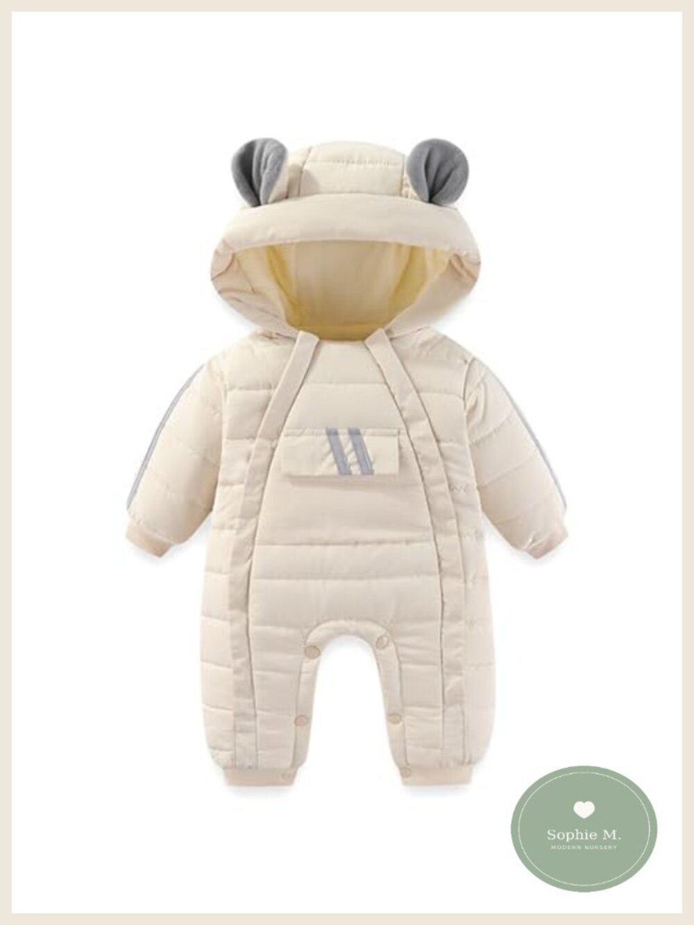 Baby Winter Snowsuit Jumpsuit Waterproof Cotton Hooded Zipper Coat